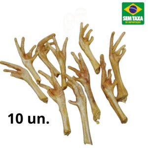 Pé de Frango Natural para Cães - Pacote com 10 Unidades