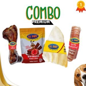 Petisco Natural Mordedor Combo Premium para Cães(Orelha e Traqueia Bov